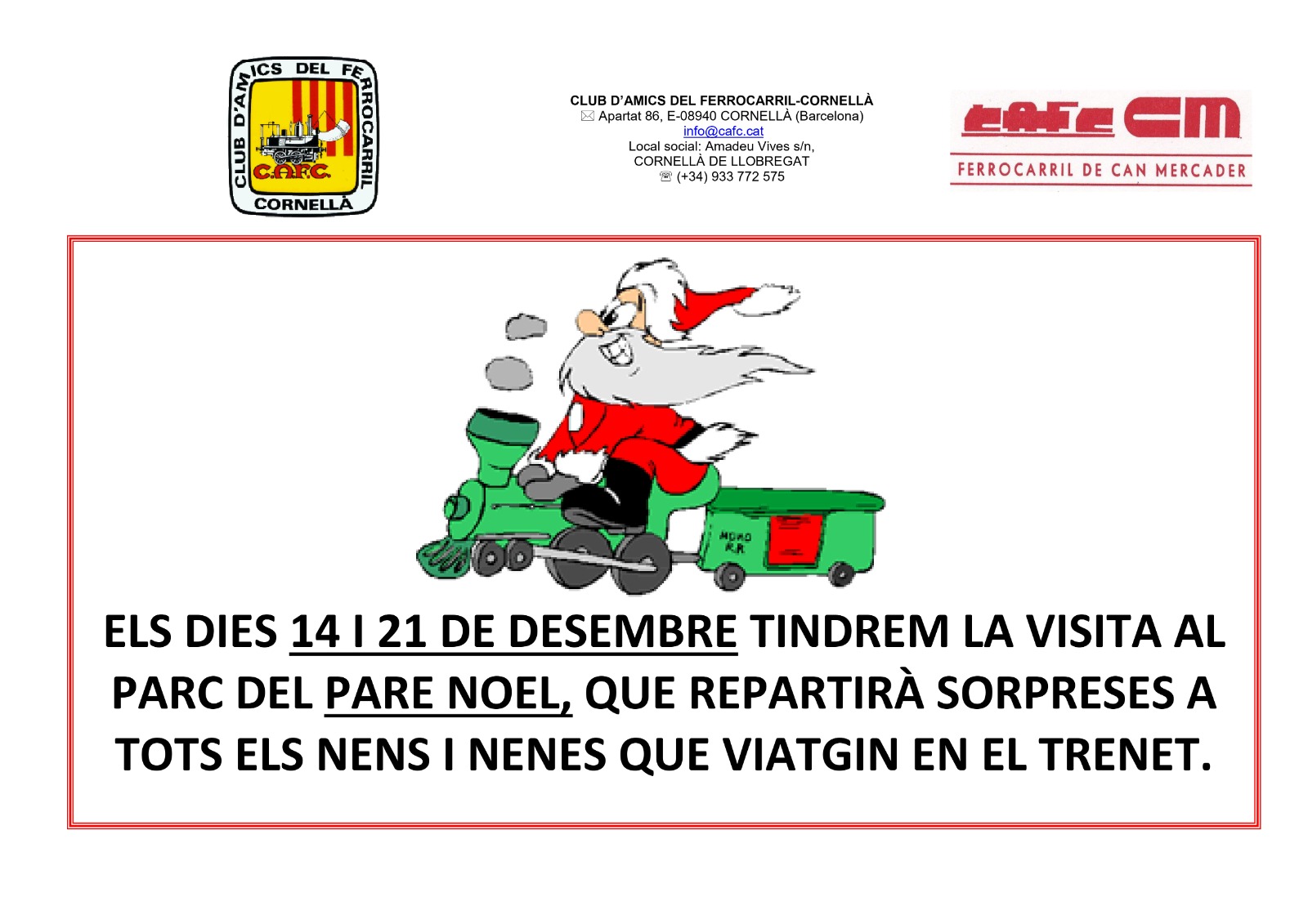 PARE NOEL 14 i 21 DE DESEMBRE